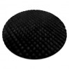 Covor BUBBLE cerc negru 25 IMITARE BLANĂ DE IEPURE 3D structural, cerc 200 cm