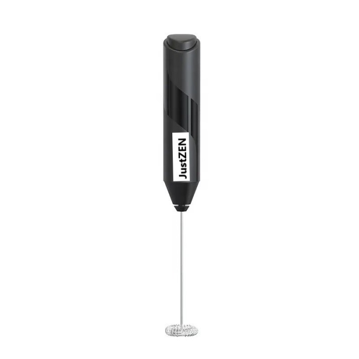 Mixer spumator de lapte JustZEN&trade;, pentru capucino, machiato, ness cafe, ciocolata calda, super portabil, negru