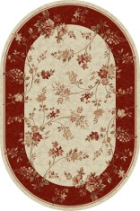 Covor Modern Lotos 551 Oval - 80x150, Crem, Rosu foto