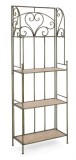 Cumpara ieftin Raft 4 polite otel verde mdf natur Guenda 59x28x167 cm