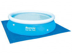 Covor de protectie Bestway pentru piscina, dimensiune 3.35x3.35m, albastru foto