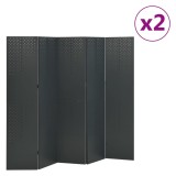 Paravane de cameră cu 5 panouri, 2 buc. antracit 200x180cm oțel