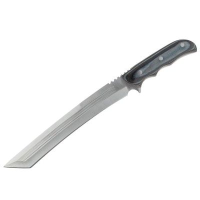 Maceta de vanatoare DEPOX&amp;reg;, Seax Blade, 45 cm, otel inoxidabil, gri, teaca piele inclusa foto