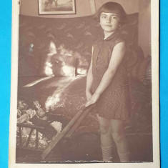 Carte Postala veche 1920 Romania - fotografie imagine fetita si jucarii - papusi