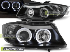Far faruri BMW E90 E91 NFL Angel Eyes negru NOU foto