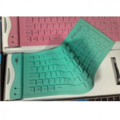 TASTATURA FLEXIBILA SILICONICA SLIM VERDE foto