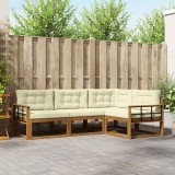 vidaXL Set de canapele de exterior cu pernă 4 pcs Natural și Crem 3367518