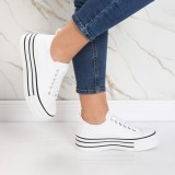 Sneakers dama albi din textil Elsie, 38