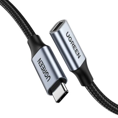 CABLU USB Type-C Ugreen prelungitor, &amp;quot;US372&amp;quot; USB Type-C (T) la USB Type-C (M), 1m, gri, &amp;quot;30205&amp;quot; (timbru verde 0.18 lei) - 6957303832057 foto