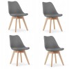 Set 4 scaune bucatarie/living, Artool, Mark, PP, lemn, grafit, 49x43x82 cm, Leobert