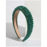 Cumpara ieftin Bentita de Par Decorata cu Cristale, Verde - 97273