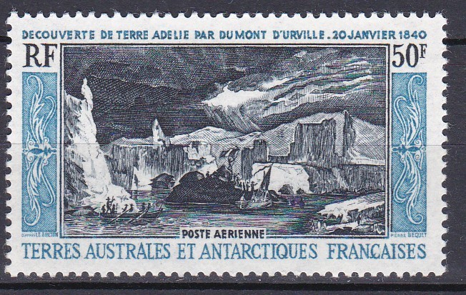 DB1 Colonii TAAF Terit Antarctice Franta 1965 Aniv. Descoperire Terit. Adelie 1 v. MNH