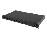Patch Panel Fibra Rack 19 1U 12x SC Simplex 12x LC Duplex Negru Lanberg + Accesorii