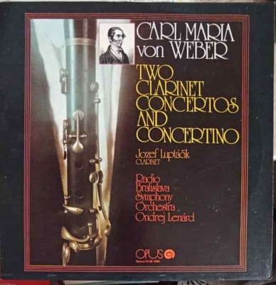 Disc vinil, LP. TWO CLARINET CONCERTOS AND CONCERTINO-CARL MARIA VON WEBER-256381 foto