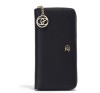 Portofel Dama Oriflame Midnatt Elegant Imitatie Piele Saffiano Negru Carduri Monede 19.5x11cm