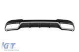 Difuzor tip E63 potrivit pentru bara de protectie spate A Design a Mercedes E-Class W212 2014-2016, negru mat cu garnitura cromata, -oo--oo- Performan