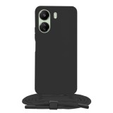 Husa cu snur compatibila xiaomi redmi 13c, prindere la gat reglabila, crossbody, black