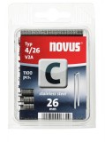 Cleme capse otel zincat, tip 4, 26 mm, model C, 1100 buc, Novus, STE002391