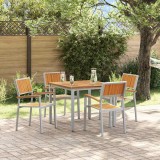 VidaXL Set de masă pentru grădină 5 pcs Gri și maro 90 x 90 x 75 cm