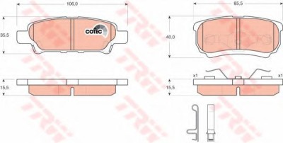 Set placute frana,frana disc MITSUBISHI OUTLANDER I (CU) (2001 - 2006) TRW GDB3341 foto