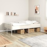 Gossi cadru de pat metalic cu tablie, alb, 120x200 cm