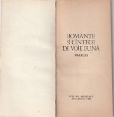 ROMANTE SI CANTECE DE VOIE BUNA - VERSURI