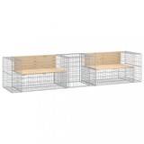 Cumpara ieftin Banca de gradina cu cos gabion, lemn masiv de pin