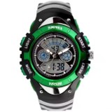 Ceas copii Skmei Digital Sport Cronometru Alarma Casual Fashion Argintiu Verde