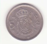 Spania 5 pesetas 1975 (80 &icirc;n stea) -Juan Carlos I, Europa, Cupru-Nichel