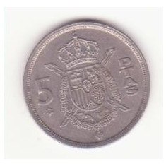 Spania 5 pesetas 1975 (80 în stea) -Juan Carlos I