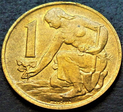 Moneda 1 COROANA - RS CEHOSLOVACIA, anul 1962 * cod 162 B foto