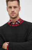 Cumpara ieftin HUGO pulover de bumbac bărbați, culoarea negru, light 50474813