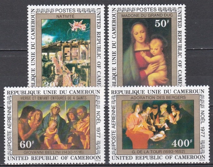 Camerun 1977 - Crăciun - Picturi de Raphael, Bellini, MNH