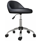 HOMCOM Scaun Salon Reglabil, Rotativ, &Icirc;nălțime Ajustabilă, Piele PU, cu Roti, Negru | Aosom Romania