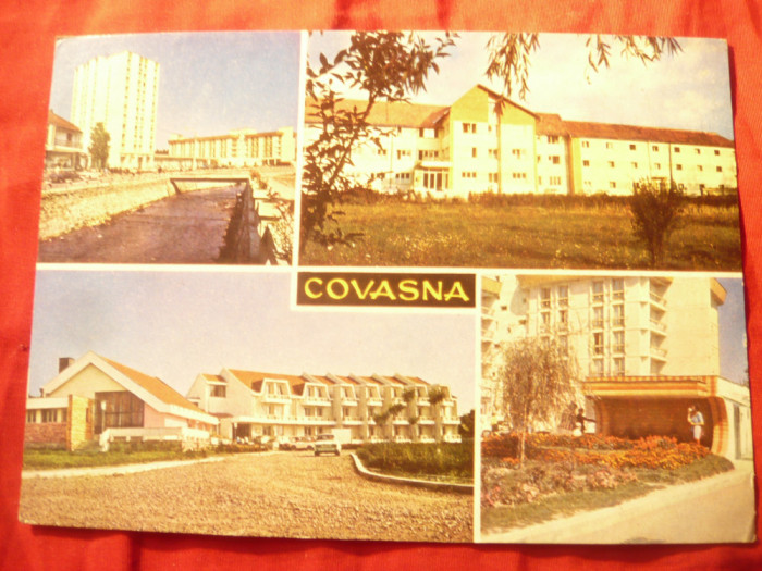 Ilustrata Covasna cu 4 vederi circulat 1988