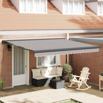 vidaXL Cortina Retractabilă Manual Gri deschis 400 &amp;times; 300 cm 3330652 foto