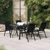 VidaXL Set de mobilier pentru grădină, 5 piese, negru