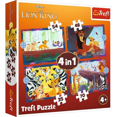 PUZZLE TREFL 4IN1 DISNEY REGELE LEU foto