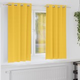 Perdele cu perdele 2 pcs galben muștar 175 x 140 cm Poliester