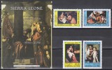 Sierra Leone 1986 - Crăciun - Picturi de Titian, Serie + Colita, RARE, MNH