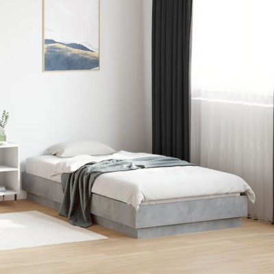 vidaXL Cadru de pat, gri beton, 75x190 cm, lemn prelucrat 839640 foto
