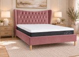 Pat Lora 160x200 cm Tapitat Catifea Roz Somiera Inclusa (cod ML 2302-08)