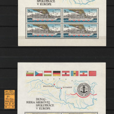 Cehoslovacia, 1982 | 125 ani Comisia Dunării - Navigaţie | 2 coliţe - MNH | aph