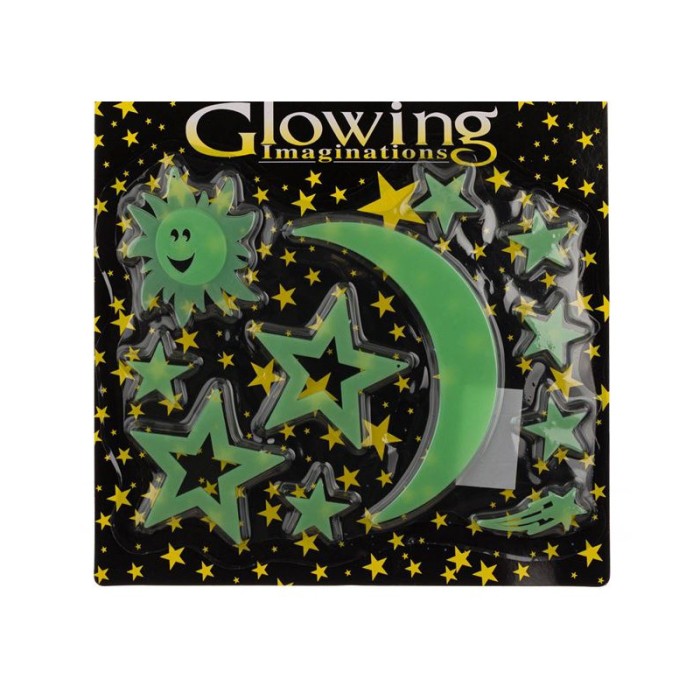 Autocolante Fluorescente de perete, Stele si Luna, ATU-084942