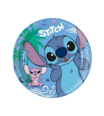 Set 8 farfurii de hartie Stitch si Angel, 20 cm