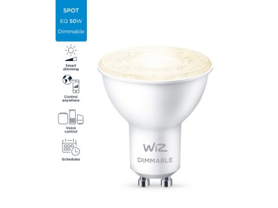 Bec led WiZ Wi-Fi Bluetooth 4.7W GU10 2700K 345lm Philips 8718699786250 foto