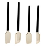 Ustensile de Bucatarie, Cyrax, Set din 4 bucati, din Silicon si Lemn, Spatule de Diferite Dimensiuni, Termo rezistente, Antiaderente, Instrument de Am