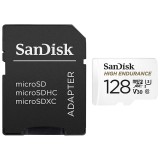 SanDisk - Memory Card High Endurance (SDSQQNR-128G-GN6IA) - with Adapter, MicroSDXC, 128GB, Class 10, Read 100MB/s - White
