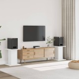 Set 2 Suporturi Boxe vidaXL, 30x30x60cm, Lemn, Alb, Stabile, Design Gol, Max 60kg