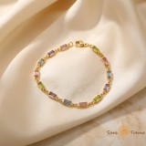 Cumpara ieftin Bratara Pastel Imperial , Bratara dama placata cu 3 straturi de aur 18K Brazilia, cu stanta, 19 cm